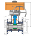 Válvula de bola cerámica de Pneumatic-Manual